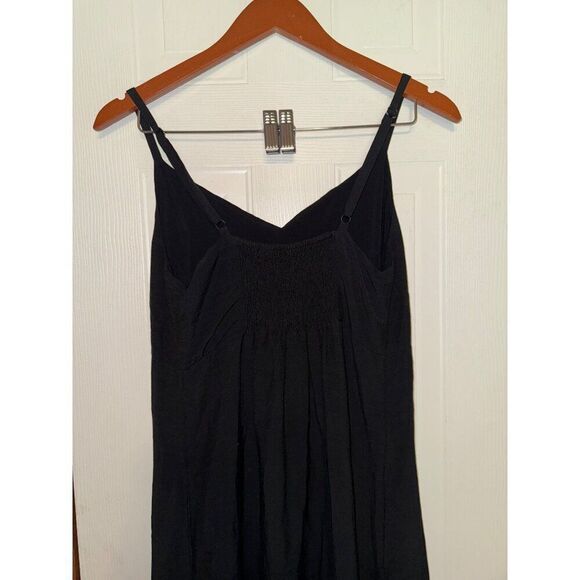 Boden Black Sleeveless Linen / Viscose Blend Smocked Detail Maxi Dress Size 6 - Picture 12 of 16